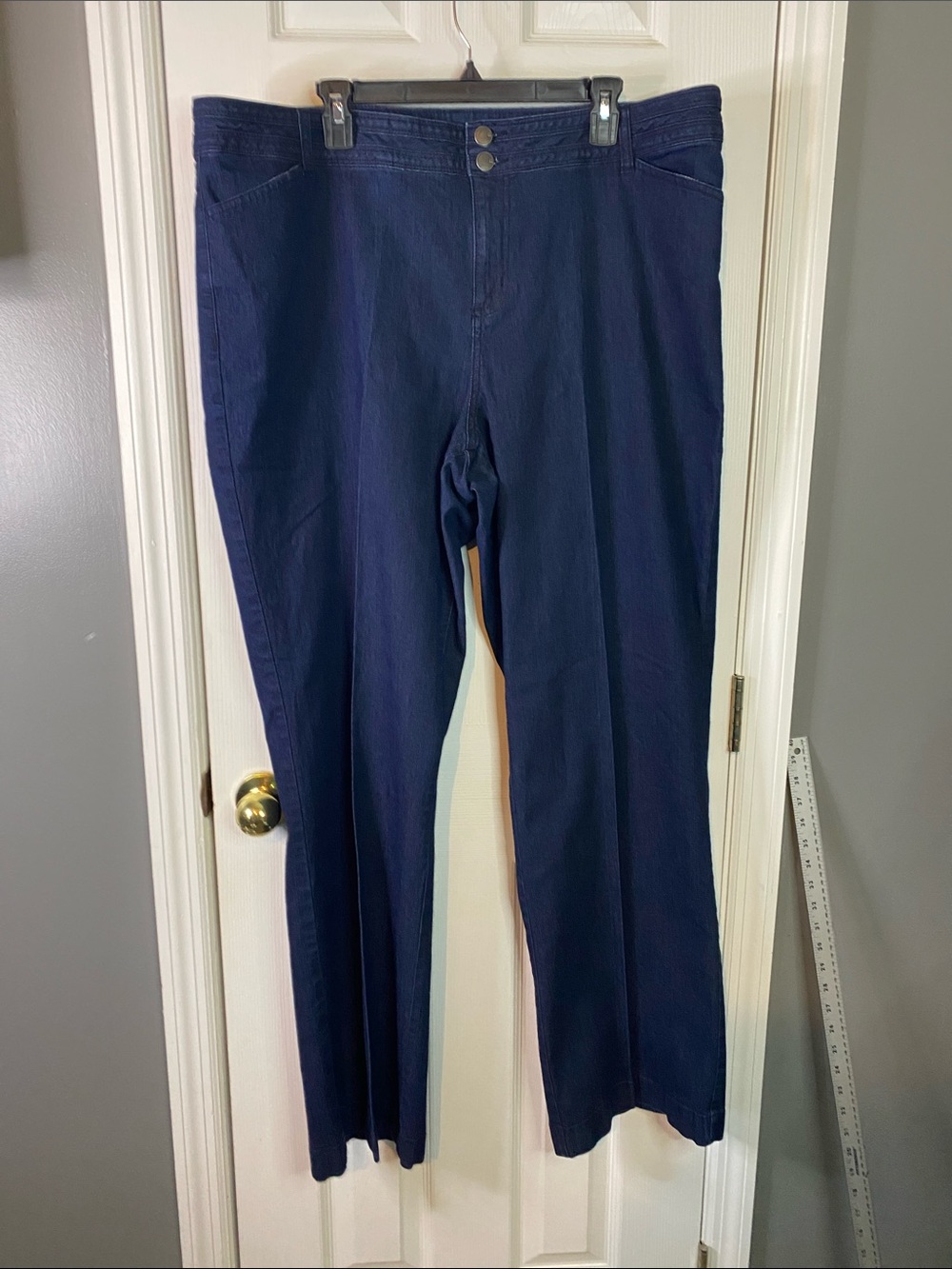 Navy High-Waist Straight-Leg Pants Avenue Denim Size 20Tall